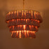 GloboStar® MISSOULA 02090 Boho Κρεμαστό Φωτιστικό Οροφής Μονόφωτο 1 x E27 AC220-240V IP20 - Φ60 x Υ40cm - Ροζ Λεπτό Νήμα Βαμβακερό και Χρυσό Μεταλλικό Πλέγμα - 5 Χρόνια Εγγύηση - ledmania.gr