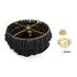 GloboStar® MISSOULA 02091 Boho Κρεμαστό Φωτιστικό Οροφής Μονόφωτο 1 x E27 AC220-240V IP20 - Φ60 x Υ40cm - Μαύρο Λεπτό Νήμα Βαμβακερό και Χρυσό Μεταλλικό Πλέγμα - 5 Χρόνια Εγγύηση - ledmania.gr