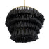 GloboStar® MISSOULA 02091 Boho Κρεμαστό Φωτιστικό Οροφής Μονόφωτο 1 x E27 AC220-240V IP20 - Φ60 x Υ40cm - Μαύρο Λεπτό Νήμα Βαμβακερό και Χρυσό Μεταλλικό Πλέγμα - 5 Χρόνια Εγγύηση - ledmania.gr