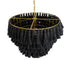 GloboStar® MISSOULA 02091 Boho Κρεμαστό Φωτιστικό Οροφής Μονόφωτο 1 x E27 AC220-240V IP20 - Φ60 x Υ40cm - Μαύρο Λεπτό Νήμα Βαμβακερό και Χρυσό Μεταλλικό Πλέγμα - 5 Χρόνια Εγγύηση - ledmania.gr