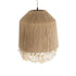 GloboStar® HUAN 02092 Boho Φωτιστικό Οροφής Μονόφωτο 1 x E27 AC220-240V IP20 - Φ40 x Υ45cm - Μπεζ με Λευκό Λεπτό Νήμα Βαμβακερό Πλέγμα Καμπάνα - 5 Χρόνια Εγγύηση - ledmania.gr