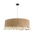 GloboStar® PUERTORICO 02095 Boho Φωτιστικό Οροφής Τριφωτο 3 x E27 AC220-240V IP20 - Φ80 x Υ27cm - Μπεζ με Λευκό Λεπτό Νήμα Πλέγμα Βαμβακερό Καπέλο - 5 Χρόνια Εγγύηση - ledmania.gr