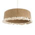 GloboStar® PUERTORICO 02095 Boho Φωτιστικό Οροφής Τριφωτο 3 x E27 AC220-240V IP20 - Φ80 x Υ27cm - Μπεζ με Λευκό Λεπτό Νήμα Πλέγμα Βαμβακερό Καπέλο - 5 Χρόνια Εγγύηση - ledmania.gr