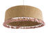 GloboStar® PUERTORICO 02097 Boho Κρεμαστό Φωτιστικό Οροφής Τρίφωτο 3 x E27 AC220-240V IP20 - Φ80 x Υ27cm - Μπεζ με Ροζ Λεπτό Νήμα Πλέγμα Βαμβακερό Καπέλο - 5 Χρόνια Εγγύηση - ledmania.gr