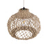 GloboStar® ECUADOR 02115 Boho Κρεμαστό Φωτιστικό Οροφής Μονόφωτο 1 x E27 AC220-240V IP20 - Φ35 x Υ28cm - Μπεζ Seagrass - Φύκι Πλέγμα Καμπάνα - 5 Χρόνια Εγγύηση - ledmania.gr
