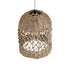 GloboStar® ECUADOR 02121 Boho Κρεμαστό Φωτιστικό Οροφής Μονόφωτο 1 x E27 AC220-240V IP20 - Φ20 x Υ25cm - Μπεζ Seagrass - Φύκι Πλέγμα Καμπάνα - 5 Χρόνια Εγγύηση - ledmania.gr