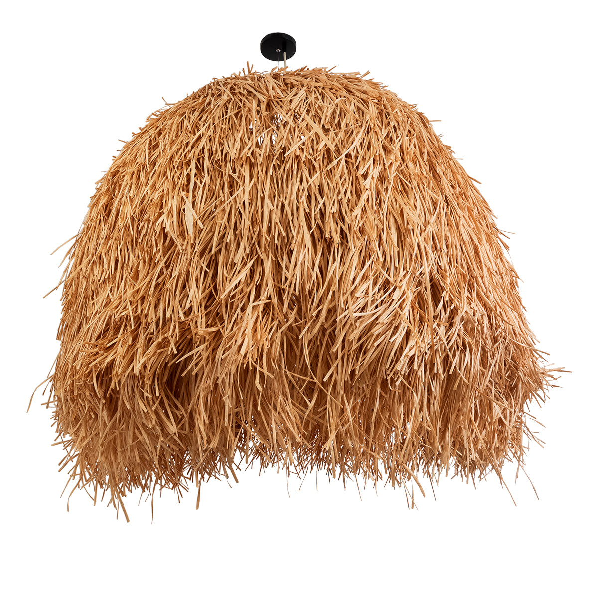 GloboStar® GUADELOUPE 02156 Boho Κρεμαστό Φωτιστικό Οροφής Μονόφωτο 1 x E27 AC220-240V IP20 - Φ120 x Υ100cm - Καφέ Φυσική Ράφια Νήμα Πλέγμα Καμπάνα - 5 Χρόνια Εγγύηση - ledmania.gr