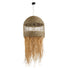 GloboStar® SAINTLUCIA 02161 Boho Κρεμαστό Φωτιστικό Οροφής Μονόφωτο 1 x E27 AC220-240V IP20 - Φ66 x Υ120cm - Χακί Σχοινί με Μπεζ Φυσική Ράφια Νήμα Πλεγμα Καμπάνα - 5 Χρόνια Εγγύηση - ledmania.gr