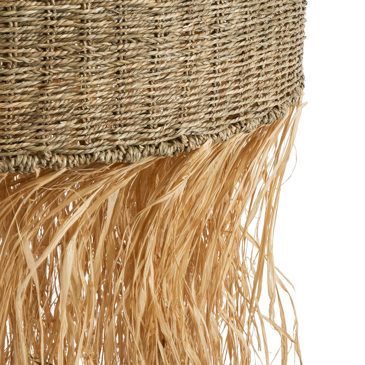 GloboStar® SAINTLUCIA 02161 Boho Κρεμαστό Φωτιστικό Οροφής Μονόφωτο 1 x E27 AC220-240V IP20 - Φ66 x Υ120cm - Χακί Σχοινί με Μπεζ Φυσική Ράφια Νήμα Πλεγμα Καμπάνα - 5 Χρόνια Εγγύηση - ledmania.gr