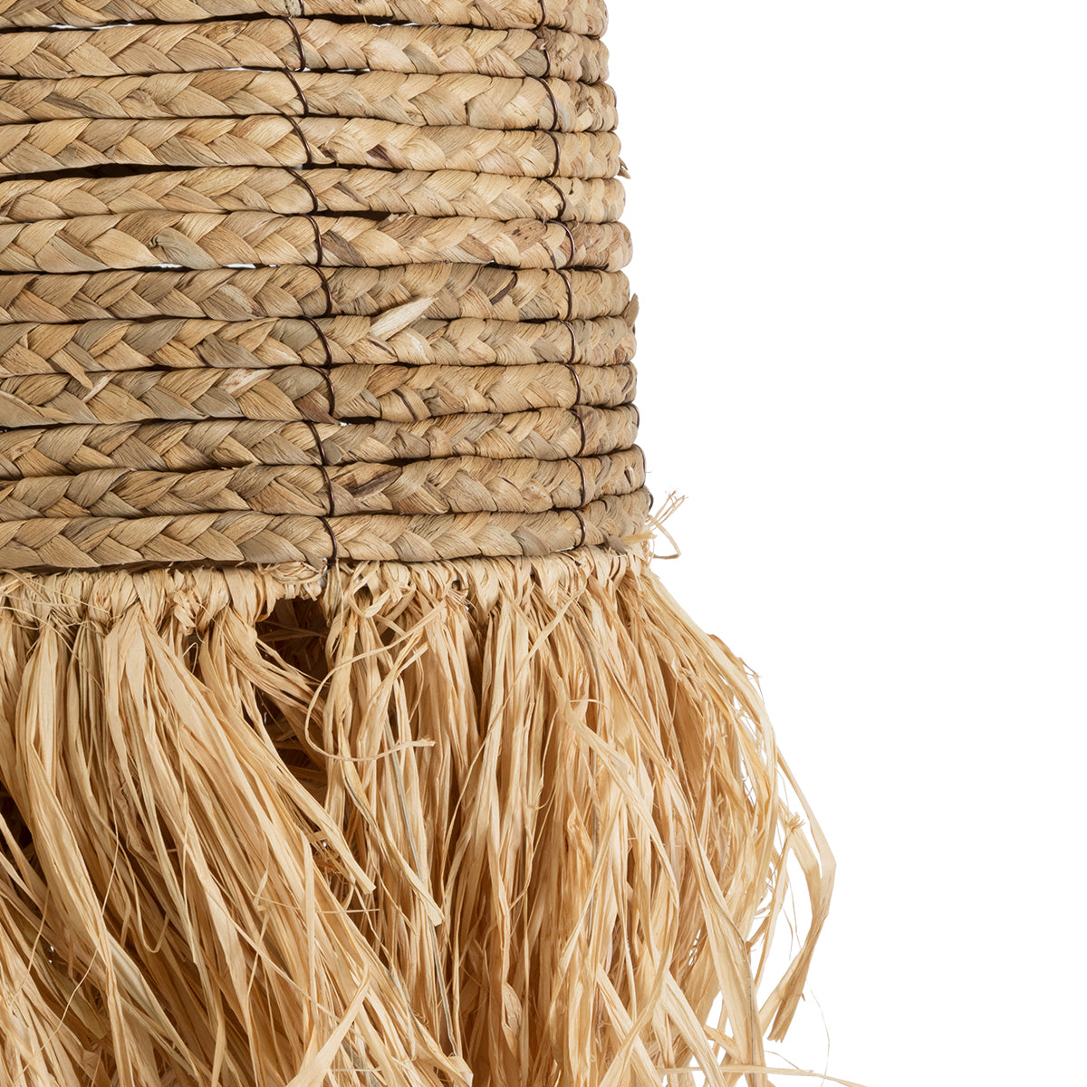 GloboStar® KALENA 02170 Boho Κρεμαστό Φωτιστικό Οροφής Μονόφωτο 1 x E27 AC220-240V IP20 - Φ30 x Υ70cm - Μπεζ Ξύλινο Μπαμπού Πλέγμα Καμπάνα - 5 Χρόνια Εγγύηση - ledmania.gr