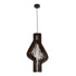 GloboStar® MIHIRO 02173 Boho Κρεμαστό Φωτιστικό Οροφής Μονόφωτο 1 x E27 AC220-240V IP20 - Φ32 x Υ56cm - Καφέ Σκούρο Ξύλινο Πλέγμα - 5 Χρόνια Εγγύηση - ledmania.gr