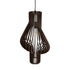 GloboStar® MIHIRO 02173 Boho Κρεμαστό Φωτιστικό Οροφής Μονόφωτο 1 x E27 AC220-240V IP20 - Φ32 x Υ56cm - Καφέ Σκούρο Ξύλινο Πλέγμα - 5 Χρόνια Εγγύηση - ledmania.gr