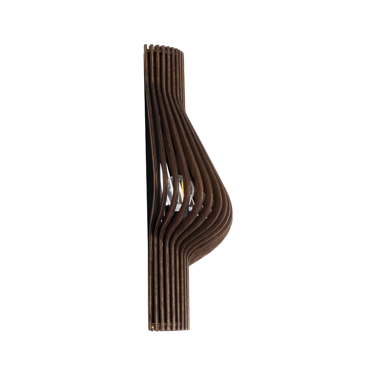 GloboStar® MIHIRO 02175 Boho Φωτιστικό Τοίχου - Απλίκα Μονόφωτο 1 x E27 AC 220-240V IP20 - Μ25 x Π13 x Υ40cm - Καφέ Σκούρο Ξύλινο Πλέγμα - 5 Χρόνια Εγγύηση - ledmania.gr