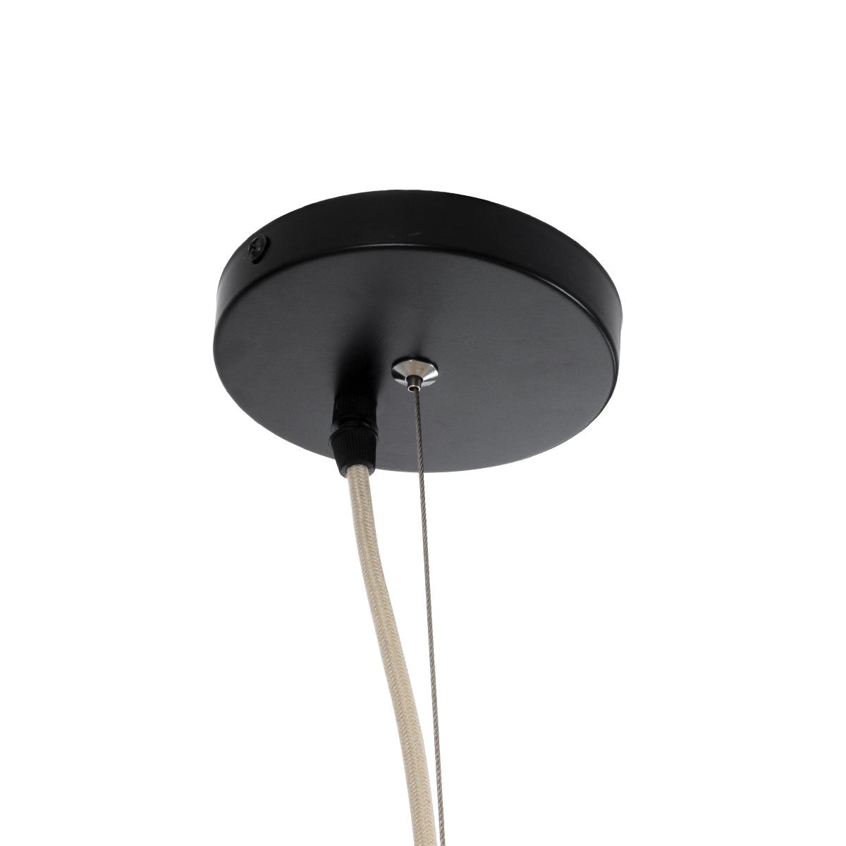 GloboStar® MARTINIQUE 02179 Boho Φωτιστικό Οροφής Μονόφωτο 1 x E27 AC220-240V IP20 - Φ60 x Υ130cm - Μπεζ Φυσική Ράφια Νήμα Πλέγμα Καμπάνα - 5 Χρόνια Εγγύηση - ledmania.gr