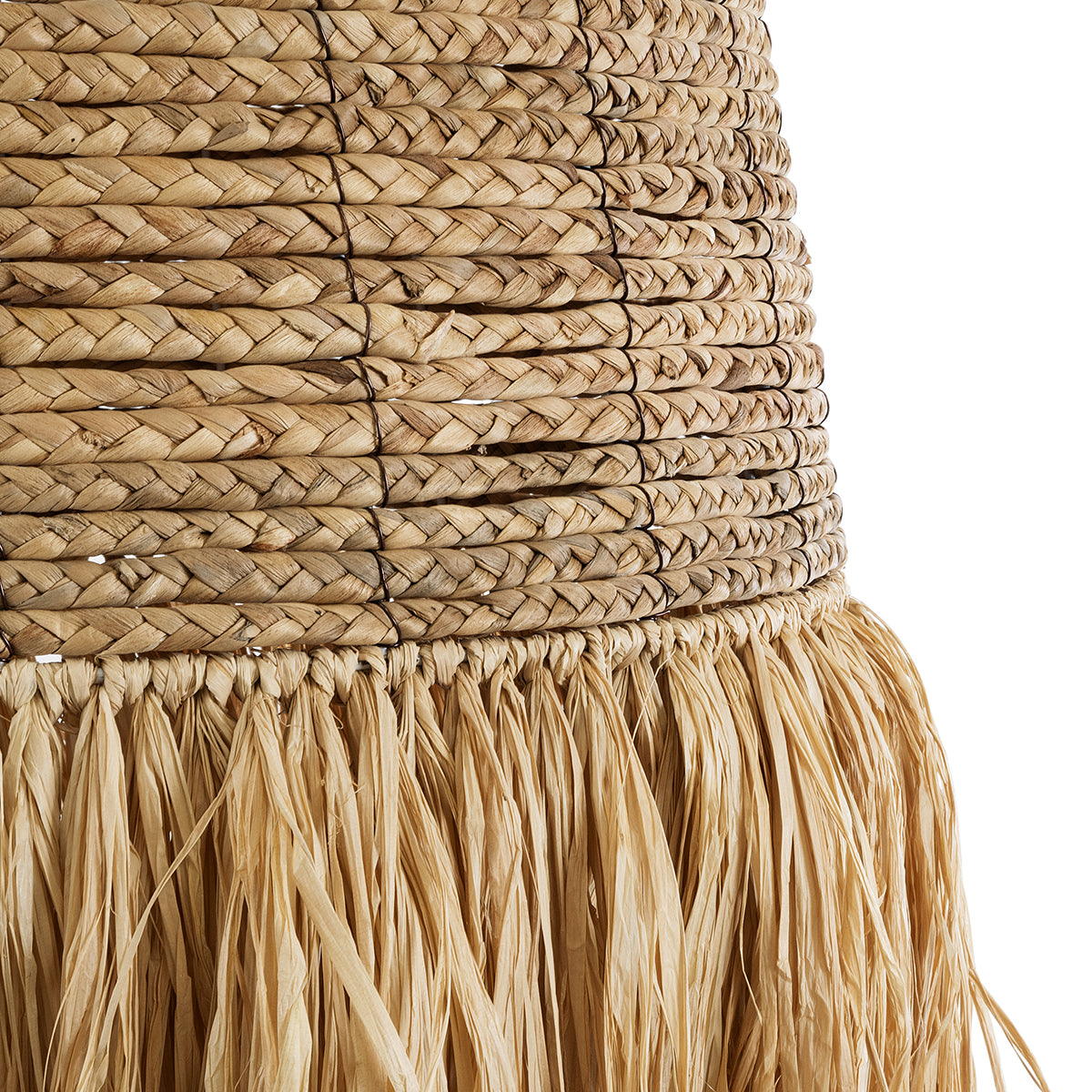 GloboStar® NEPAL 02190 Boho Κρεμαστό Φωτιστικό Οροφής Μονόφωτο 1 x E27 AC220-240V IP20 - Φ60 x Υ120cm - Μπεζ Φυσική Ράφια Νήμα Πλέγμα Καμπάνα - 5 Χρόνια Εγγύηση - ledmania.gr