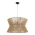 GloboStar® BISBEE 02204 Boho Κρεμαστό Φωτιστικό Οροφής Μονόφωτο 1 x E27 AC220-240V IP20 - Φ50 x Υ28cm - Μπεζ Λεπτό Σχοινί Τριχιά Πλέγμα - 5 Χρόνια Εγγύηση - ledmania.gr