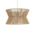 GloboStar® BISBEE 02204 Boho Κρεμαστό Φωτιστικό Οροφής Μονόφωτο 1 x E27 AC220-240V IP20 - Φ50 x Υ28cm - Μπεζ Λεπτό Σχοινί Τριχιά Πλέγμα - 5 Χρόνια Εγγύηση - ledmania.gr