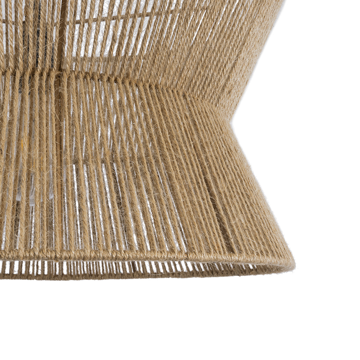 GloboStar® BISBEE 02204 Boho Κρεμαστό Φωτιστικό Οροφής Μονόφωτο 1 x E27 AC220-240V IP20 - Φ50 x Υ28cm - Μπεζ Λεπτό Σχοινί Τριχιά Πλέγμα - 5 Χρόνια Εγγύηση - ledmania.gr