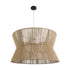 GloboStar® BISBEE 02205 Boho Κρεμαστό Φωτιστικό Οροφής Μονόφωτο 1 x E27 AC220-240V IP20 - Φ80 x Υ48cm - Μπεζ Λεπτό Σχοινί Τριχιά Πλέγμα - 5 Χρόνια Εγγύηση - ledmania.gr