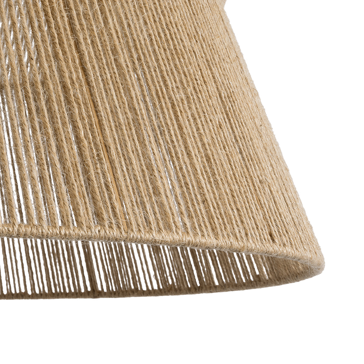 GloboStar® BISBEE 02205 Boho Κρεμαστό Φωτιστικό Οροφής Μονόφωτο 1 x E27 AC220-240V IP20 - Φ80 x Υ48cm - Μπεζ Λεπτό Σχοινί Τριχιά Πλέγμα - 5 Χρόνια Εγγύηση - ledmania.gr