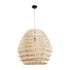 GloboStar® OREGON 02206 Boho Κρεμαστό Φωτιστικό Οροφής Μονόφωτο 1 x E27 AC220-240V IP20 - Φ60 x Υ56cm - Μπεζ Μπαμπού Πλέγμα - 5 Χρόνια Εγγύηση - ledmania.gr