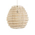 GloboStar® OREGON 02206 Boho Κρεμαστό Φωτιστικό Οροφής Μονόφωτο 1 x E27 AC220-240V IP20 - Φ60 x Υ56cm - Μπεζ Μπαμπού Πλέγμα - 5 Χρόνια Εγγύηση - ledmania.gr