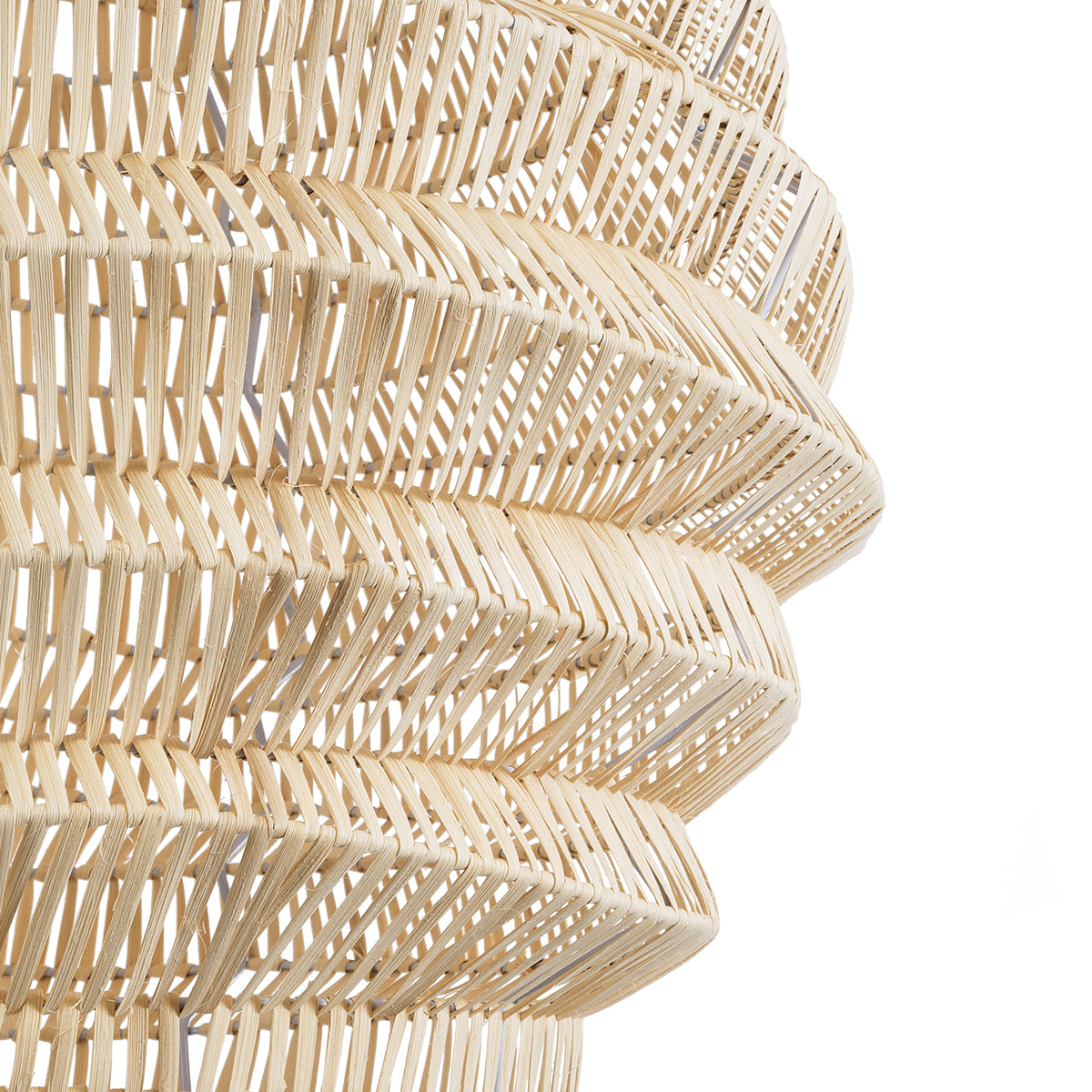 GloboStar® OREGON 02206 Boho Κρεμαστό Φωτιστικό Οροφής Μονόφωτο 1 x E27 AC220-240V IP20 - Φ60 x Υ56cm - Μπεζ Μπαμπού Πλέγμα - 5 Χρόνια Εγγύηση - ledmania.gr