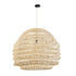 GloboStar® OREGON 02207 Boho Κρεμαστό Φωτιστικό Οροφής Μονόφωτο 1 x E27 AC220-240V IP20 - Φ80 x Υ65cm - Μπεζ Μπαμπού Πλέγμα - 5 Χρόνια Εγγύηση - ledmania.gr