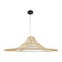 GloboStar® PALERMO 02209 Boho Κρεμαστό Φωτιστικό Οροφής Μονόφωτο 1 x E27 AC220-240V IP20 - Φ100 x Υ30cm - Μπεζ Ξύλινο Μπαμπού Πλέγμα - 5 Χρόνια Εγγύηση - ledmania.gr