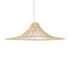 GloboStar® PALERMO 02209 Boho Κρεμαστό Φωτιστικό Οροφής Μονόφωτο 1 x E27 AC220-240V IP20 - Φ100 x Υ30cm - Μπεζ Ξύλινο Μπαμπού Πλέγμα - 5 Χρόνια Εγγύηση - ledmania.gr