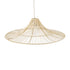 GloboStar® PALERMO 02209 Boho Κρεμαστό Φωτιστικό Οροφής Μονόφωτο 1 x E27 AC220-240V IP20 - Φ100 x Υ30cm - Μπεζ Ξύλινο Μπαμπού Πλέγμα - 5 Χρόνια Εγγύηση - ledmania.gr