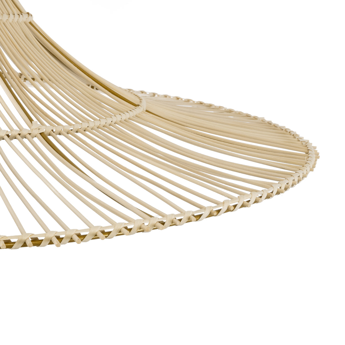 GloboStar® PALERMO 02209 Boho Κρεμαστό Φωτιστικό Οροφής Μονόφωτο 1 x E27 AC220-240V IP20 - Φ100 x Υ30cm - Μπεζ Ξύλινο Μπαμπού Πλέγμα - 5 Χρόνια Εγγύηση - ledmania.gr