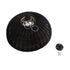 GloboStar® CORSICA 02216 Boho Κρεμαστό Φωτιστικό Οροφής Μονόφωτο 1 x E27 AC220-240V IP20 - Φ70 x Υ35cm - Μαύρο Μπεζ Ξύλινο Μπαμπού Πλέγμα Καμπάνα - 5 Χρόνια Εγγύηση - ledmania.gr