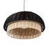 GloboStar® CORSICA 02216 Boho Κρεμαστό Φωτιστικό Οροφής Μονόφωτο 1 x E27 AC220-240V IP20 - Φ70 x Υ35cm - Μαύρο Μπεζ Ξύλινο Μπαμπού Πλέγμα Καμπάνα - 5 Χρόνια Εγγύηση - ledmania.gr
