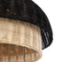 GloboStar® CORSICA 02216 Boho Κρεμαστό Φωτιστικό Οροφής Μονόφωτο 1 x E27 AC220-240V IP20 - Φ70 x Υ35cm - Μαύρο Μπεζ Ξύλινο Μπαμπού Πλέγμα Καμπάνα - 5 Χρόνια Εγγύηση - ledmania.gr