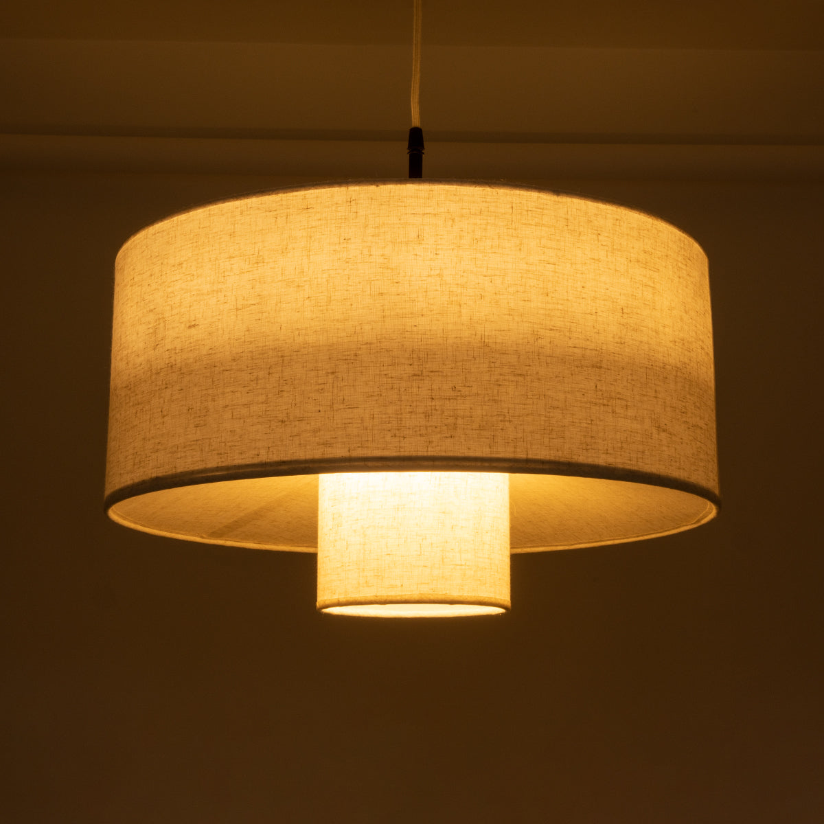 GloboStar® KATHMANDU 02226 Boho Κρεμαστό Φωτιστικό Οροφής Μονόφωτο 1 x E27 AC220-240V IP20 - Φ48 x Υ27cm - Λευκό Ύφασμα Καμπάνα - 5 Χρόνια Εγγύηση - ledmania.gr