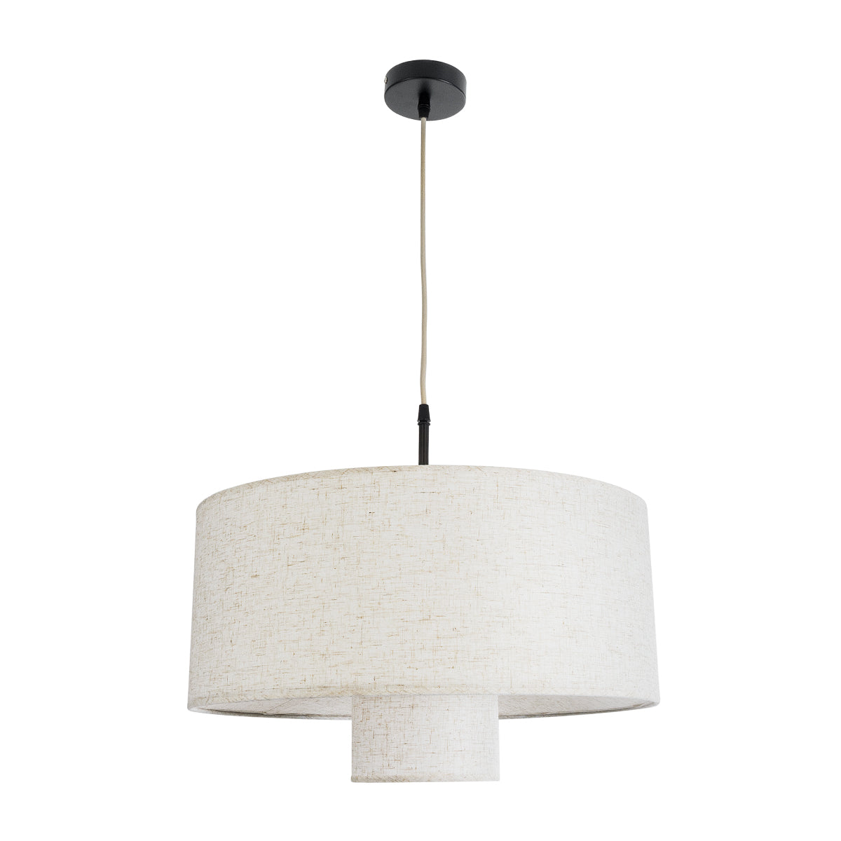 GloboStar® KATHMANDU 02226 Boho Κρεμαστό Φωτιστικό Οροφής Μονόφωτο 1 x E27 AC220-240V IP20 - Φ48 x Υ27cm - Λευκό Ύφασμα Καμπάνα - 5 Χρόνια Εγγύηση - ledmania.gr