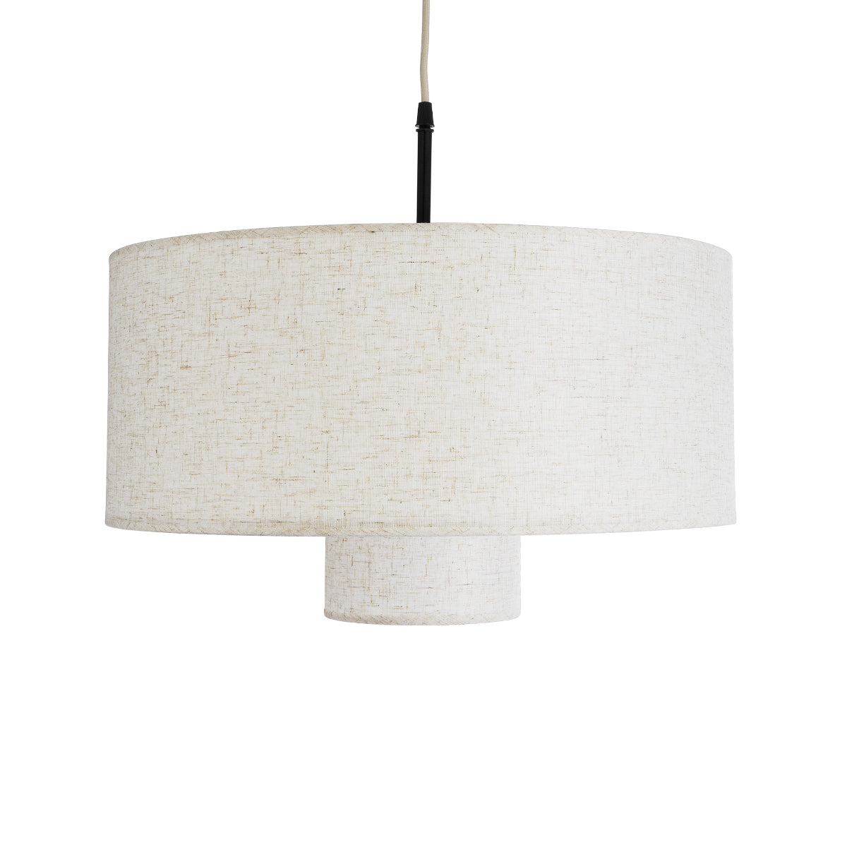 GloboStar® KATHMANDU 02226 Boho Κρεμαστό Φωτιστικό Οροφής Μονόφωτο 1 x E27 AC220-240V IP20 - Φ48 x Υ27cm - Λευκό Ύφασμα Καμπάνα - 5 Χρόνια Εγγύηση - ledmania.gr