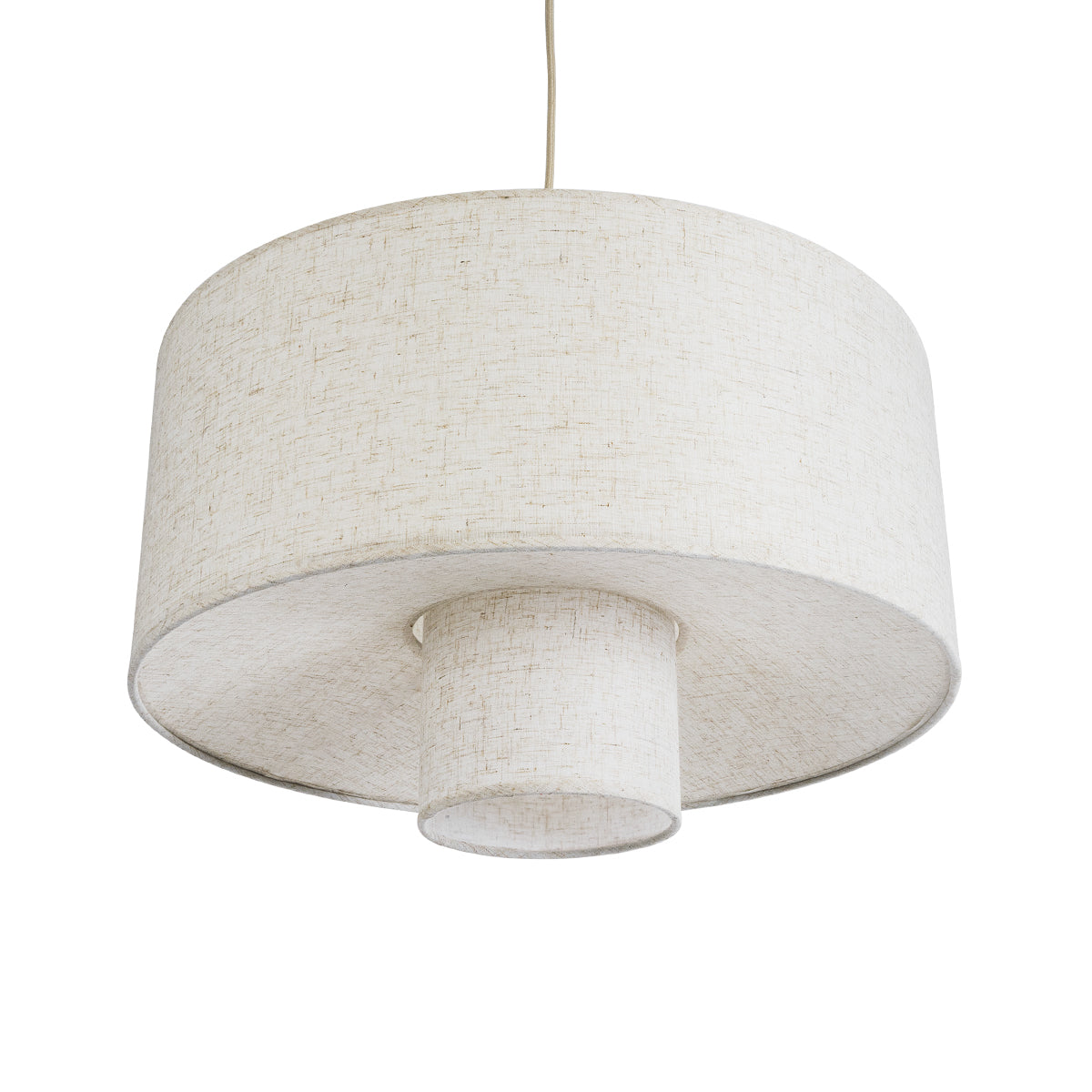 GloboStar® KATHMANDU 02226 Boho Κρεμαστό Φωτιστικό Οροφής Μονόφωτο 1 x E27 AC220-240V IP20 - Φ48 x Υ27cm - Λευκό Ύφασμα Καμπάνα - 5 Χρόνια Εγγύηση - ledmania.gr