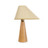 GloboStar® KAUAI 02229 Μοντέρνο Επιτραπέζιο Φωτιστικό Μονόφωτο 1 x E27 AC220-240V IP20 - Μ34 x Π30 x Υ48cm - Μπεζ Ξύλινο Καμπάνα - 5 Χρόνια Εγγύηση - ledmania.gr