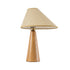 GloboStar® KAUAI 02229 Μοντέρνο Επιτραπέζιο Φωτιστικό Μονόφωτο 1 x E27 AC220-240V IP20 - Μ34 x Π30 x Υ48cm - Μπεζ Ξύλινο Καμπάνα - 5 Χρόνια Εγγύηση - ledmania.gr
