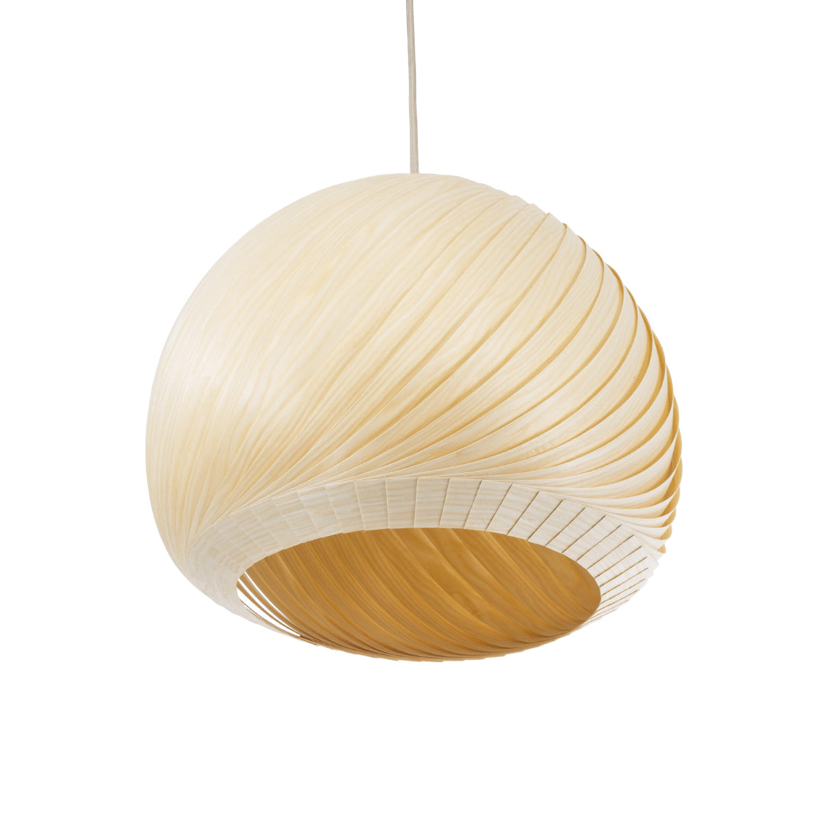 GloboStar® KAILANI 02242 Boho Κρεμαστό Φωτιστικό Οροφής Μονόφωτο 1 x E27 AC220-240V IP20 - Φ40 x Υ30cm - Μπεζ Λεπτό Φύλλο Ξύλου Πλέγμα Καμπάνα - 5 Χρόνια Εγγύηση - ledmania.gr