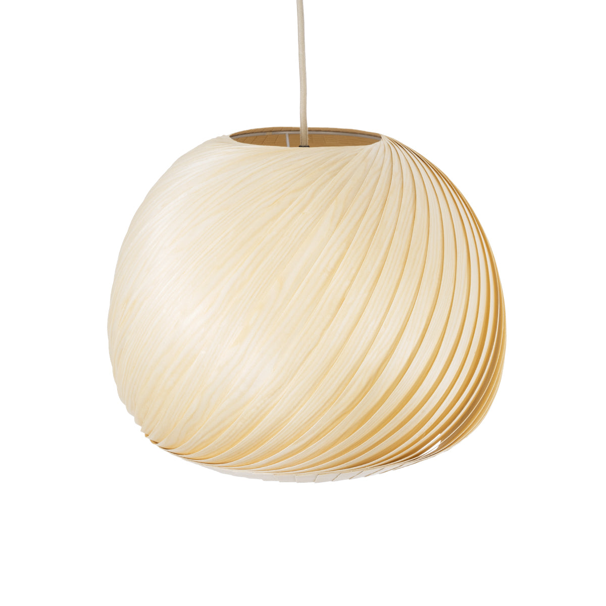 GloboStar® KAILANI 02242 Boho Κρεμαστό Φωτιστικό Οροφής Μονόφωτο 1 x E27 AC220-240V IP20 - Φ40 x Υ30cm - Μπεζ Λεπτό Φύλλο Ξύλου Πλέγμα Καμπάνα - 5 Χρόνια Εγγύηση - ledmania.gr