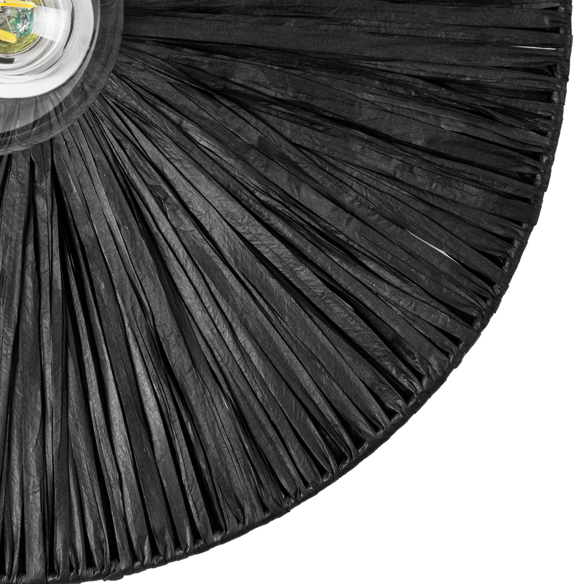 GloboStar® COLOMBO 02279 Boho Φωτιστικό Τοίχου - Απλίκα Μονόφωτο 1 x E27 AC 220-240V IP20 - Φ40 x Υ4.5cm - Μαύρη Φυσική Ράφια Άχυρο Πλέγμα - 5 Χρόνια Εγγύηση - ledmania.gr
