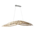 GloboStar® NANI 02285 Μοντέρνο Κρεμαστό Φωτιστικό Οροφής LED 60W AC220-240V IP20 - Μ120 x Π48 x Υ18cm - Μπεζ Ξύλινο Πλέγμα - Φυσικό Λευκό 4500K - 5 Χρόνια Εγγύηση - ledmania.gr