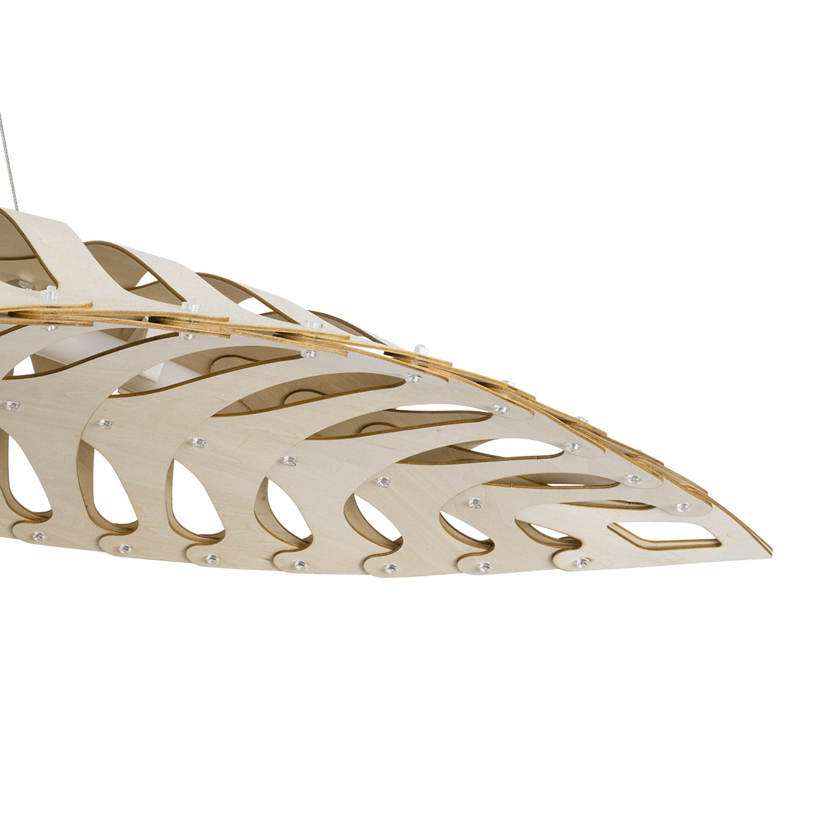 GloboStar® NANI 02285 Μοντέρνο Κρεμαστό Φωτιστικό Οροφής LED 60W AC220-240V IP20 - Μ120 x Π48 x Υ18cm - Μπεζ Ξύλινο Πλέγμα - Φυσικό Λευκό 4500K - 5 Χρόνια Εγγύηση - ledmania.gr