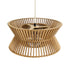 GloboStar® BIMINI 02287 Boho Κρεμαστό Φωτιστικό Οροφής Μονόφωτο 1 x E27 AC220-240V IP20 - Φ45 x Υ20cm - Καφέ Ξύλινο Πλέγμα Καμπάνα - 5 Χρόνια Εγγύηση - ledmania.gr