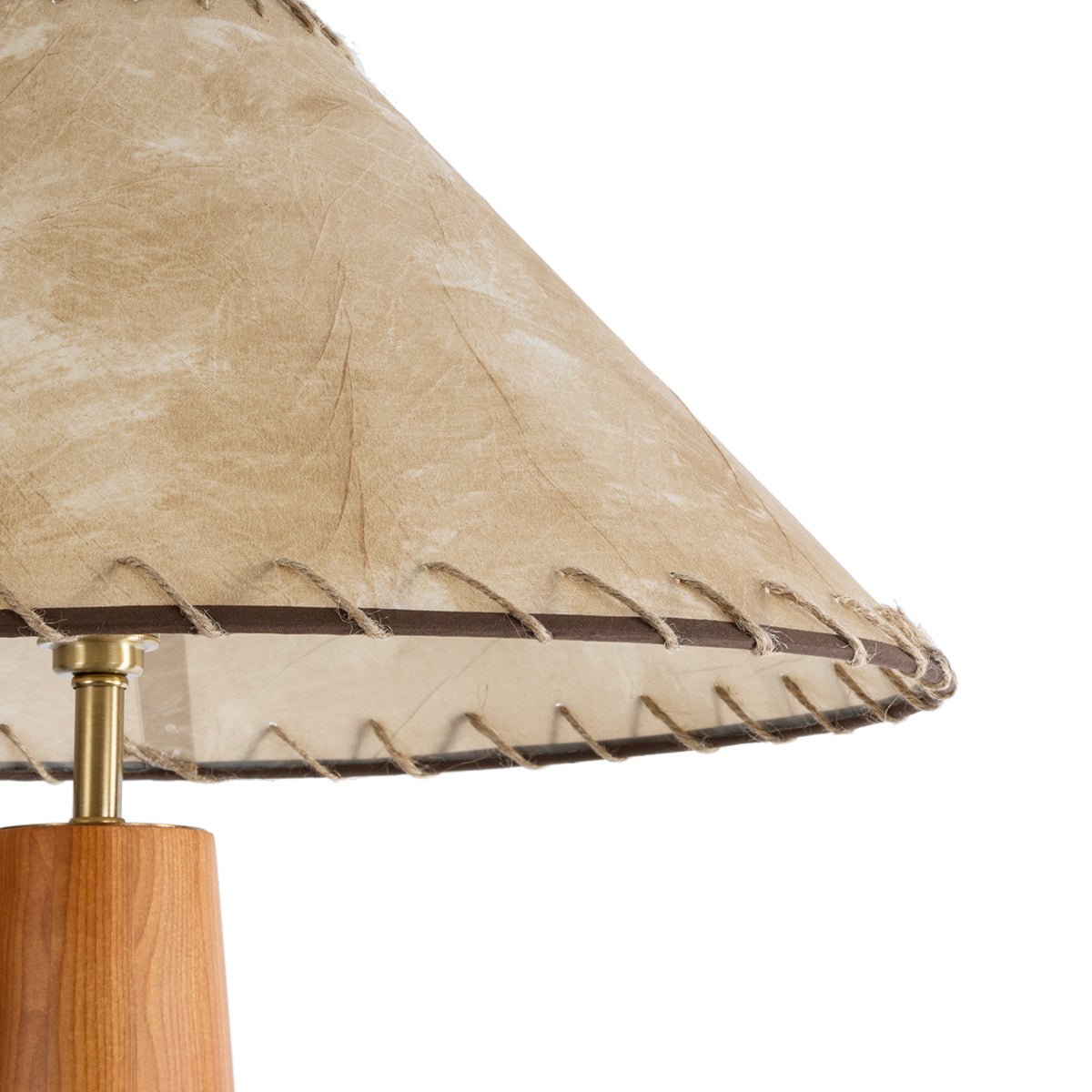 GloboStar® MASPALOMAS 02292 Boho Επιδαπέδιο Φωτιστικό Μονόφωτο 1 x E27 AC220-240V IP20 - Φ55 x Υ145cm - Μπεζ Ξύλινο Καμπάνα - 5 Χρόνια Εγγύηση - ledmania.gr