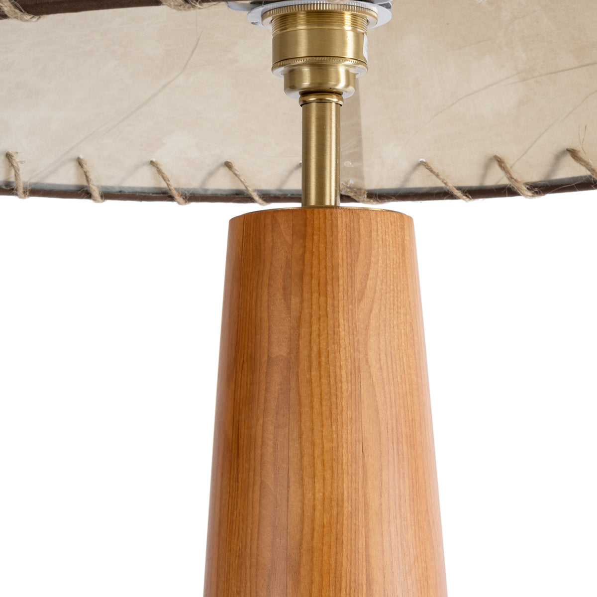 GloboStar® MASPALOMAS 02292 Boho Επιδαπέδιο Φωτιστικό Μονόφωτο 1 x E27 AC220-240V IP20 - Φ55 x Υ145cm - Μπεζ Ξύλινο Καμπάνα - 5 Χρόνια Εγγύηση - ledmania.gr