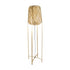 GloboStar® MEILANI 02301 Boho Επιδαπέδιο Φωτιστικό Μονόφωτο 1 x E27 AC220-240V IP20 - Φ40 x Υ150cm - Χρυσό Μεταλλικό με Μπεζ Ξύλινο Ρατάν Πλέγμα - 5 Χρόνια Εγγύηση - ledmania.gr